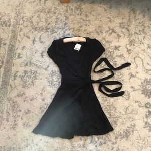 Black Urban Outfitters wrap dress